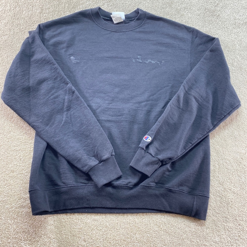 Champion Eco Sweatshirt Mens Size Large Authentic Black Crewneck